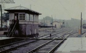 P&aacute;tio e cabina da esta&ccedil;&atilde;o de Louveira em 26/06/1974