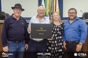 Entrega do T&iacute;tulo de Cidad&atilde;o Honor&aacute;rio Natanael Fanini