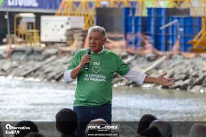 Cerim&ocirc;nia de 50% da conclus&atilde;o da Ponte de Guaratuba e Missa aos Trabalhadores