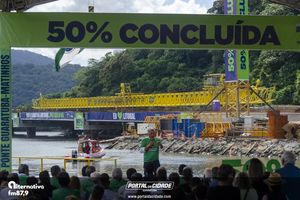Cerim&ocirc;nia de 50% da conclus&atilde;o da Ponte de Guaratuba e Missa aos Trabalhadores