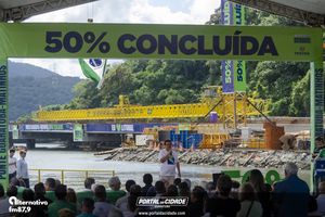 Cerim&ocirc;nia de 50% da conclus&atilde;o da Ponte de Guaratuba e Missa aos Trabalhadores