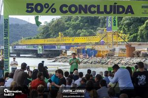 Cerim&ocirc;nia de 50% da conclus&atilde;o da Ponte de Guaratuba e Missa aos Trabalhadores