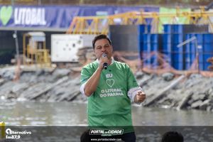 Cerim&ocirc;nia de 50% da conclus&atilde;o da Ponte de Guaratuba e Missa aos Trabalhadores