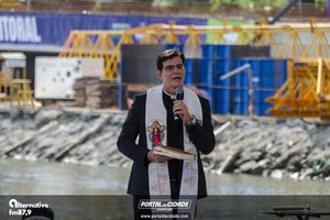 Cerim&ocirc;nia de 50% da conclus&atilde;o da Ponte de Guaratuba e Missa aos Trabalhadores