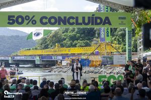 Cerim&ocirc;nia de 50% da conclus&atilde;o da Ponte de Guaratuba e Missa aos Trabalhadores
