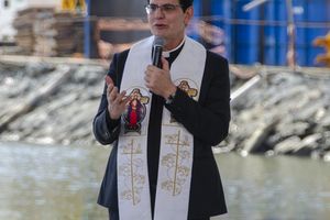 Cerim&ocirc;nia de 50% da conclus&atilde;o da Ponte de Guaratuba e Missa aos Trabalhadores