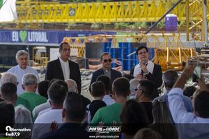 Cerim&ocirc;nia de 50% da conclus&atilde;o da Ponte de Guaratuba e Missa aos Trabalhadores