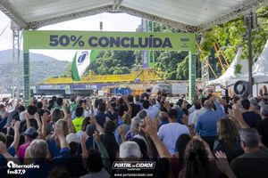 Cerim&ocirc;nia de 50% da conclus&atilde;o da Ponte de Guaratuba e Missa aos Trabalhadores
