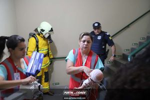 Simula&ccedil;&atilde;o de evacua&ccedil;&atilde;o em caso de inc&ecirc;ndio Hospital 22 de Outubro 