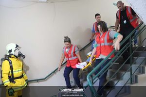 Simula&ccedil;&atilde;o de evacua&ccedil;&atilde;o em caso de inc&ecirc;ndio Hospital 22 de Outubro 