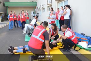 Simula&ccedil;&atilde;o de evacua&ccedil;&atilde;o em caso de inc&ecirc;ndio Hospital 22 de Outubro 