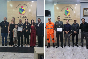 Policial Civil e militar do Corpo de Bombeiros s&atilde;o homenageados na C&acirc;mara de Andradas