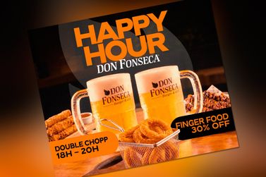 Don Fonseca lan&ccedil;a Happy Hour com chopp em dobro e descontos em Andradas