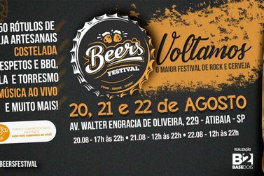 Cerveja artesanal, comida boa e Rock and Roll: Beer’s Festival agita Atibaia