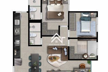 Apartamento &agrave; venda - 69m&sup2; - Atibaia Jardim
