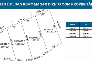 Terreno &agrave; venda - 1182m&sup2; - Est&acirc;ncia San Remo