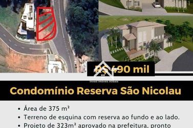 Terreno &agrave; venda - 375m&sup2; - Condom&iacute;nio Reserva S&atilde;o Nicolau