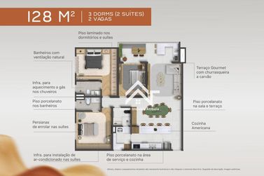 Apartamento &agrave; venda - 128m&sup2; - Centro