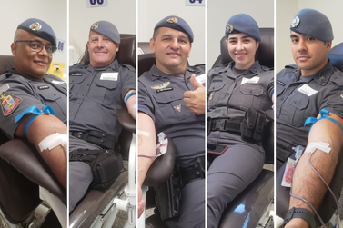 Policiais de Bady Bassitt doam sangue em mobiliza&ccedil;&atilde;o por menino de 10 anos que est&aacute; na UTI