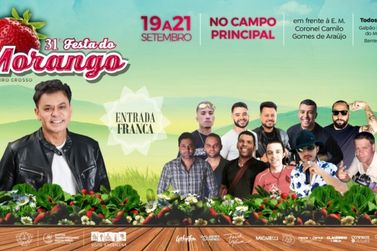 31&ordf; Festa do Morango movimenta Pinheiro Grosso entre 19 e 21 de setembro
