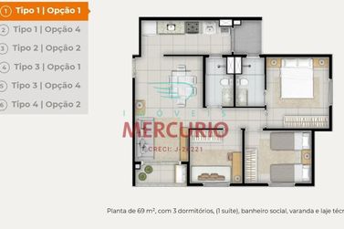 Apartamento &agrave; venda - 69m&sup2; - Residencial Parque Granja Cec&iacute;lia B