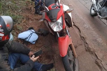 Motociclista fica ferido em acidente na MG-040 em Brumadinho
