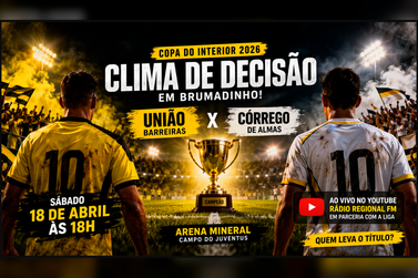 A final da Copa do Interior vai passar ao vivo no YouTube da R&aacute;dio Regional FM
