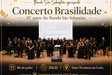 Banda S&atilde;o Sebasti&atilde;o celebra 97 anos com concerto gratuito em Brumadinho