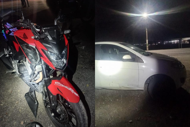 Motociclista e passageira ficam feridos ap&oacute;s colis&atilde;o na rodovia Ivo Silveira, em Brusque