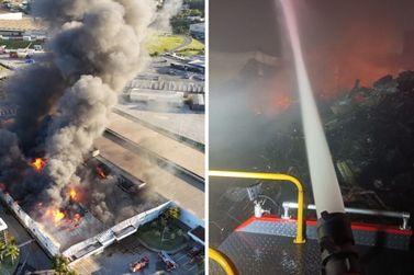 Ap&oacute;s horas de combate, bombeiros controlam inc&ecirc;ndio em f&aacute;brica da Colcci