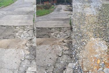 Moradores reclamam de buracos e ferragens expostas em rua do Dom Joaquim