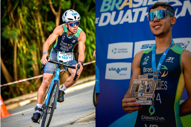 Aos 18, Vitor Rodrigues &eacute; campe&atilde;o de duathlon e levar&aacute; Cabre&uacute;va ao Mundial no Canad&aacute;