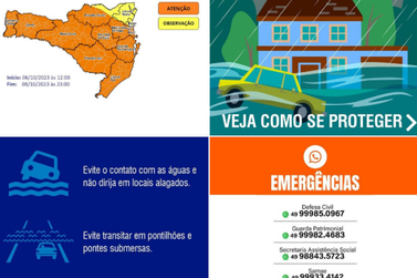 ATENÇÃO: A  Defesa Civil de Santa Catarina faz alerta para os próximos dias 