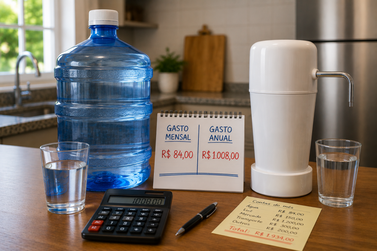 Quanto sua fam&iacute;lia gasta por ano comprando &aacute;gua mineral?