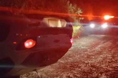 Capotamento deixa homem ferido na zona rural de Canoinhas
