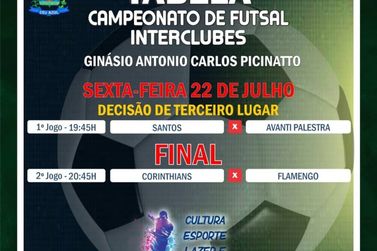 FUTSAL nesta sexta feira (22), a grande decis&atilde;o no Gin&aacute;sio Picinatto