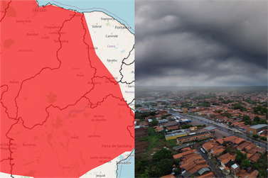Inmet emite alerta vermelho de grande perigo de chuvas intensas em CN e regi&atilde;o 