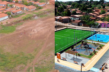 Veja o antes e depois do primeiro complexo esportivo de bairro em Coelho Neto