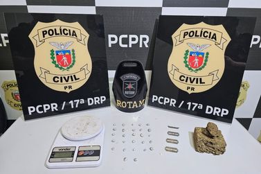 Cruzeiro do Oeste: PCPR e ROTAM prendem jovem por tr&aacute;fico e apreendem adolescente