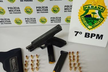 Em Cruzeiro do Oeste homem &eacute; preso com pistola 9mm durante abordagem na PR-323