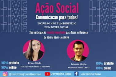 Live sobre libras vai promover a inclusão social na região de Douradina