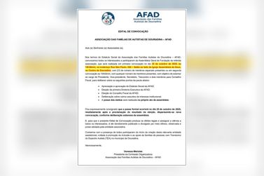 Associa&ccedil;&atilde;o das Fam&iacute;lias de Autistas de Douradina realiza assembleia de funda&ccedil;&atilde;o