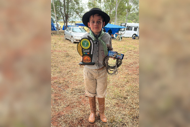 Douradinense de 9 anos &eacute; campe&atilde;o em encontro cultural realizado em Cidade Ga&uacute;cha