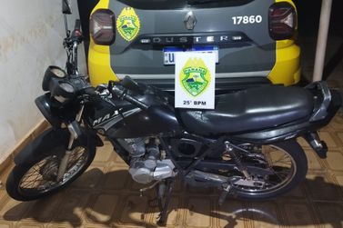 Moto sem placa &eacute; apreendida pela PM durante abordagem em Icara&iacute;ma