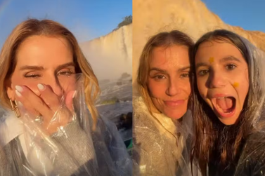 Deborah Secco se encanta com as Cataratas e diz: "O lugar mais lindo que j&aacute; vi"