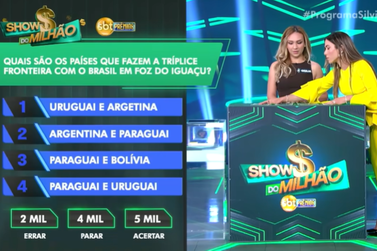 Show do Milh&atilde;o erra grafia em quest&atilde;o sobre Foz, mas participante leva R$ 60 mil