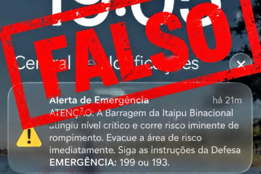     Itaipu desmente falso alerta de emerg&ecirc;ncia sobre rompimento da barragem 