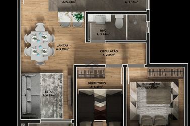 Apartamento &agrave; venda - 67m&sup2; - Porto Meira