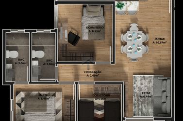 Apartamento &agrave; venda - 67m&sup2; - Porto Meira