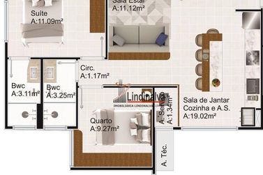 Apartamento &agrave; venda - 66m&sup2; - Jardim Cl&aacute;udia